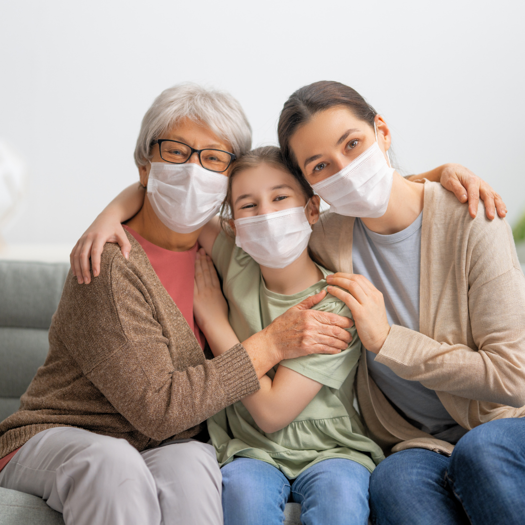 Photo of family hugging