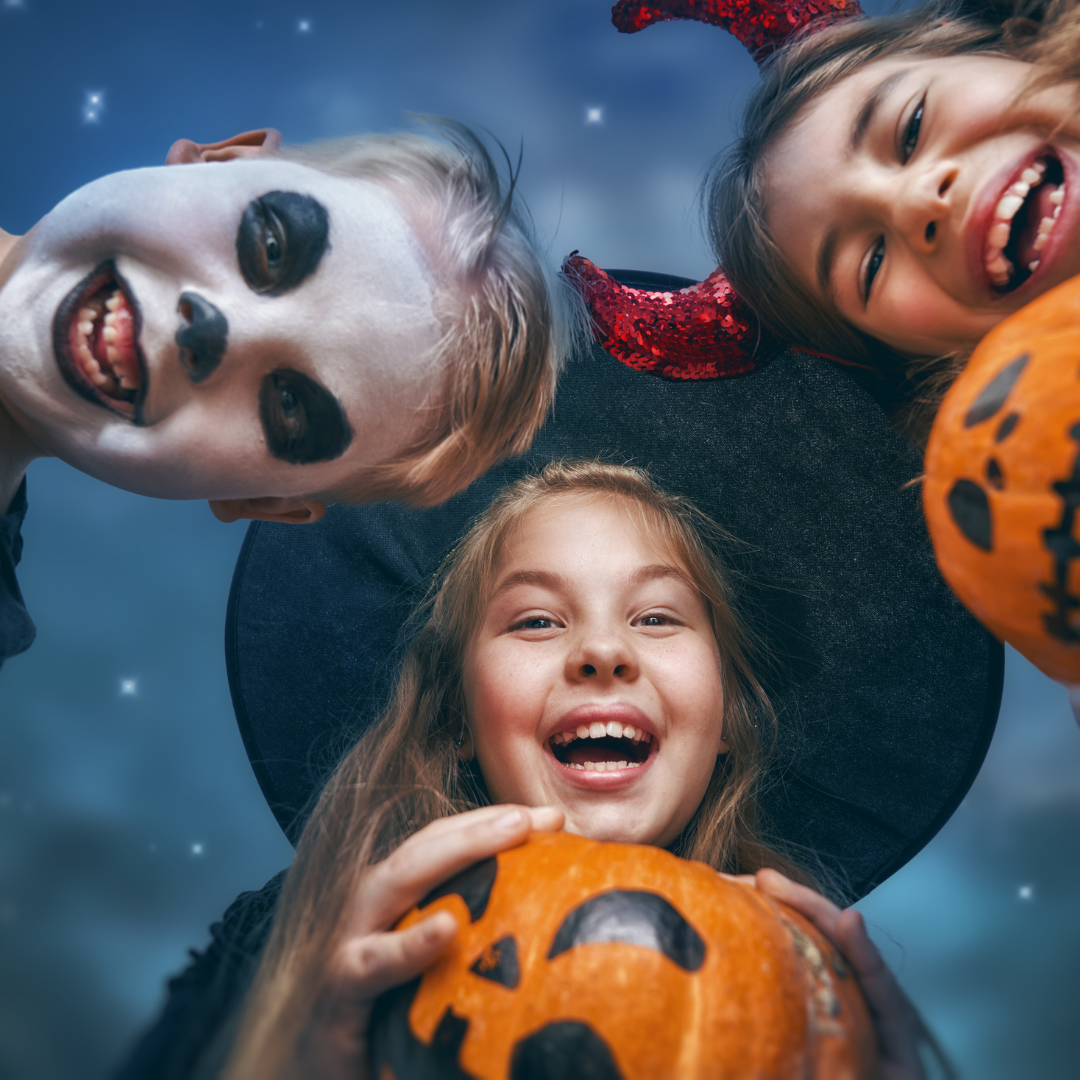 Photo of children in halloween costumes