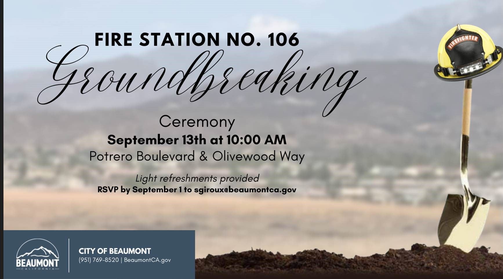 Groundbreaking Ceremony Fire Station 106 Graphic